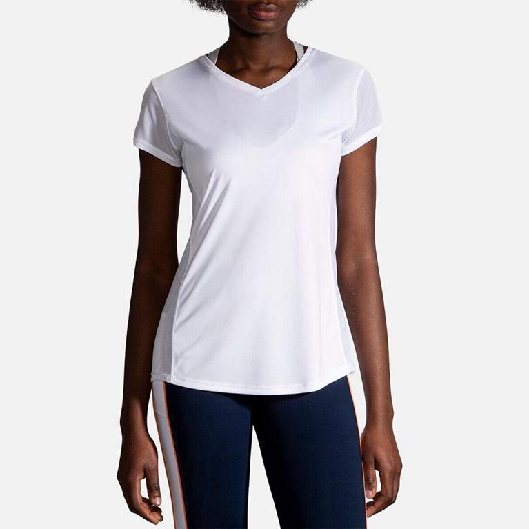 Brooks Stealth Women's Short Sleeve Running Shirt - White (52973-FAOL)